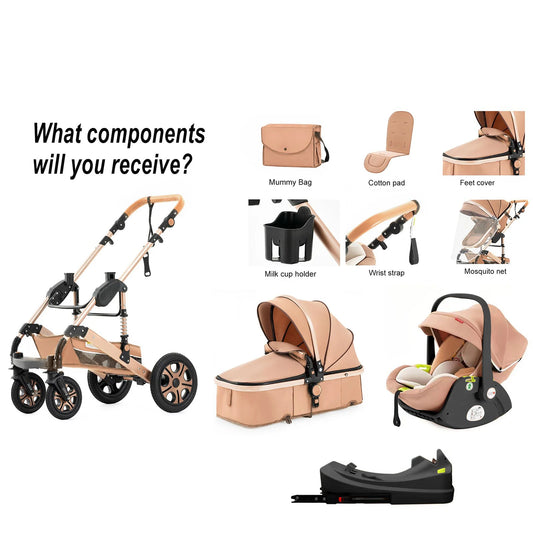 3 in 1 Baby Stroller, Baby Travel System, Baby Carriage 3in1 with Base