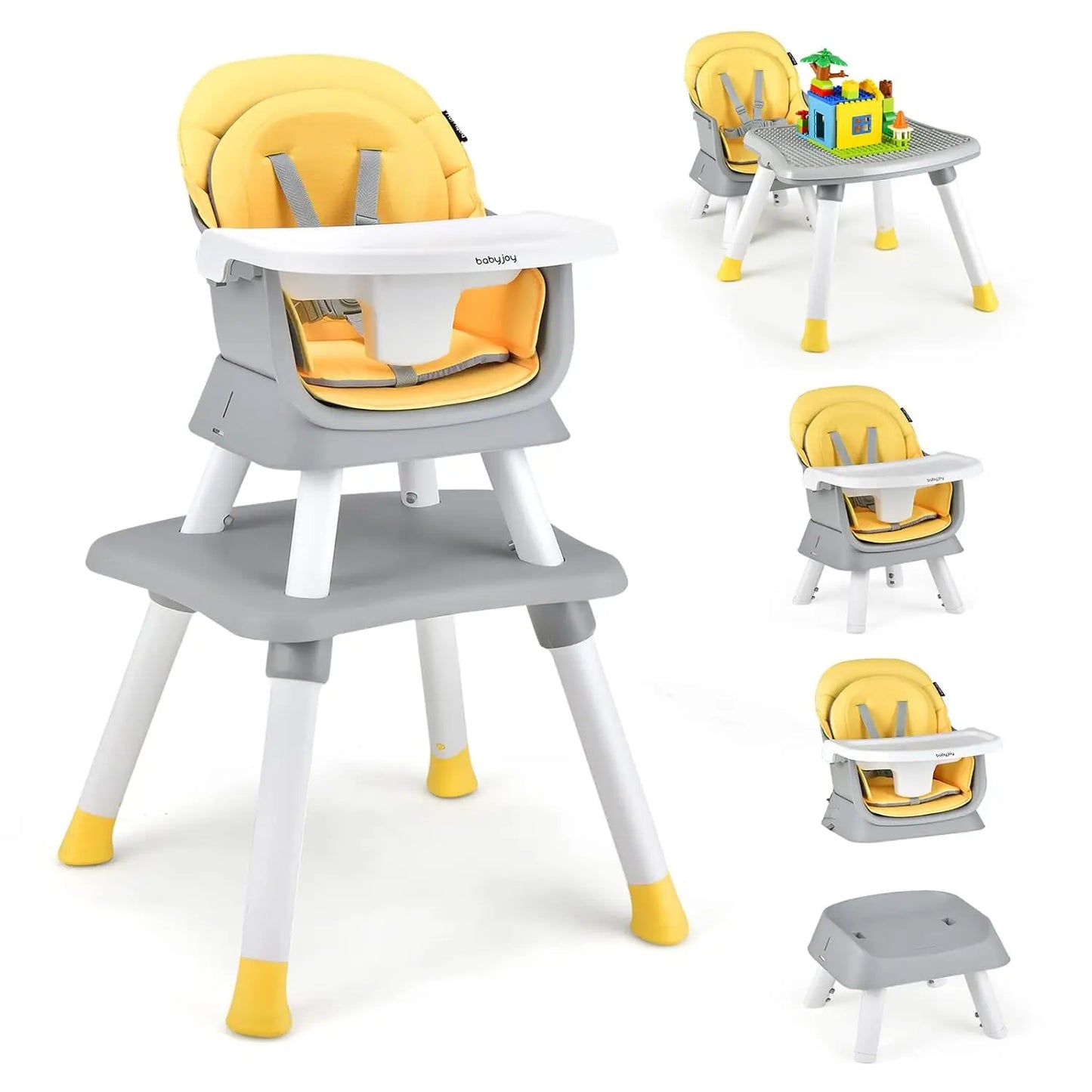 8 in 1 Convertible Highchair for Babies & Toddlers | Booster Seat | Table and Chair Set | Building Block Table |