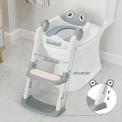 Potty Training Seat with Adjustable Height Step Stool Ladder