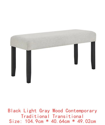 Contemporary 7pc Dining Set with White Faux Marble Rectangular Table and Full Back Upholstered Chairs in Light Gray and Black