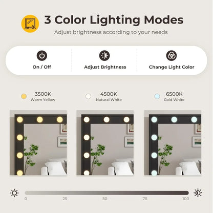 Vanity Desk With Mirror & Lights