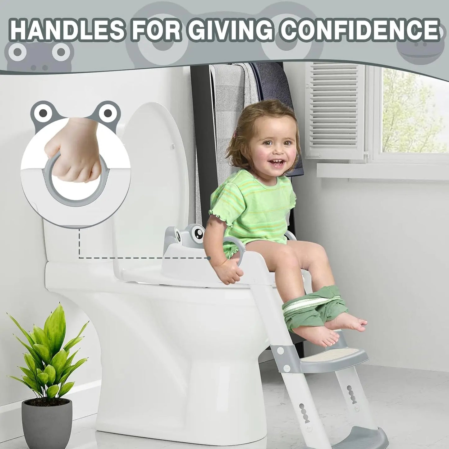 Potty Training Seat with Adjustable Height Step Stool Ladder