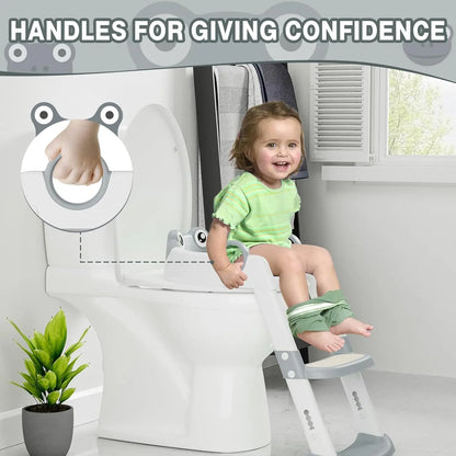 Potty Training Seat with Adjustable Height Step Stool Ladder