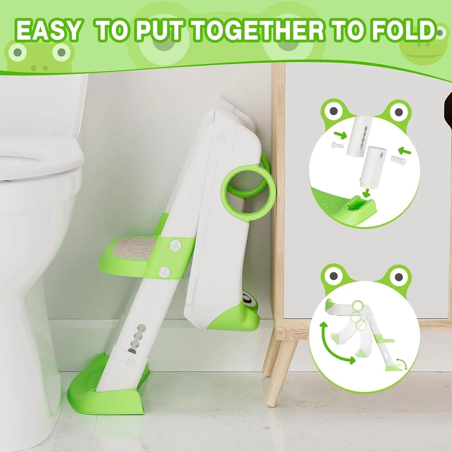 Potty Training Seat with Adjustable Height Step Stool Ladder