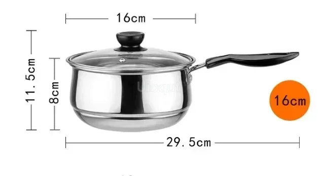 Stainless Steel Double Bottom Soup Pot Nonmagnetic Cooking Multi purpose Cookware Non stick Pan Gas cooker