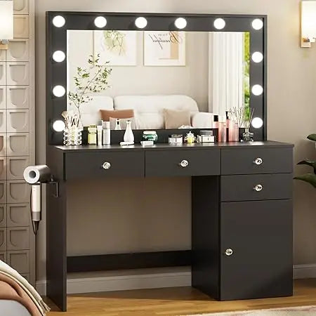 Vanity Desk With Mirror & Lights