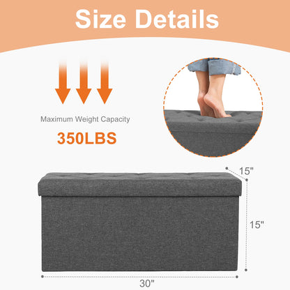 Folding Storage Ottoman Bench Living Room Hidden Storage Footstool