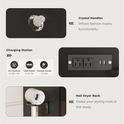 Vanity Desk With Mirror & Lights