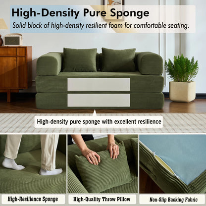 Convertible Floor Sofa Bed Foldable Compressed Loveseat