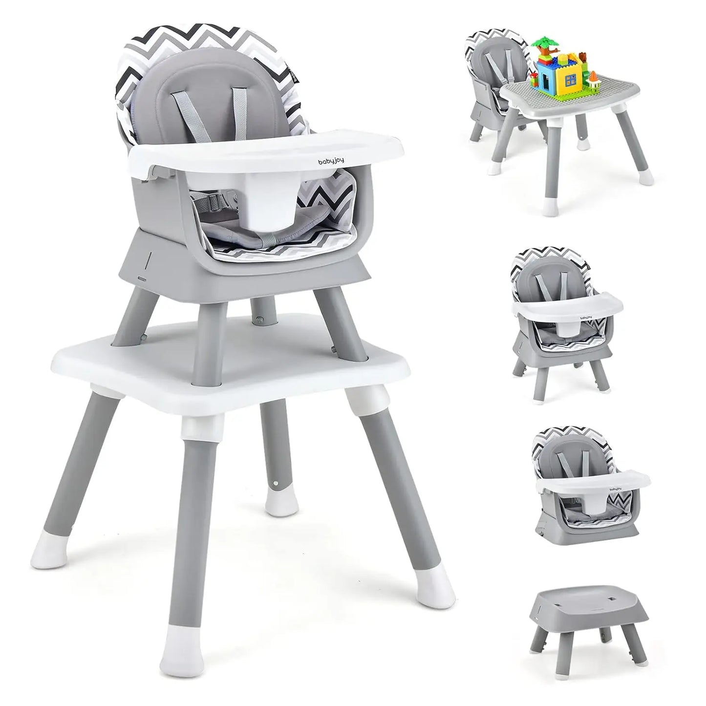 8 in 1 Convertible Highchair for Babies & Toddlers | Booster Seat | Table and Chair Set | Building Block Table |