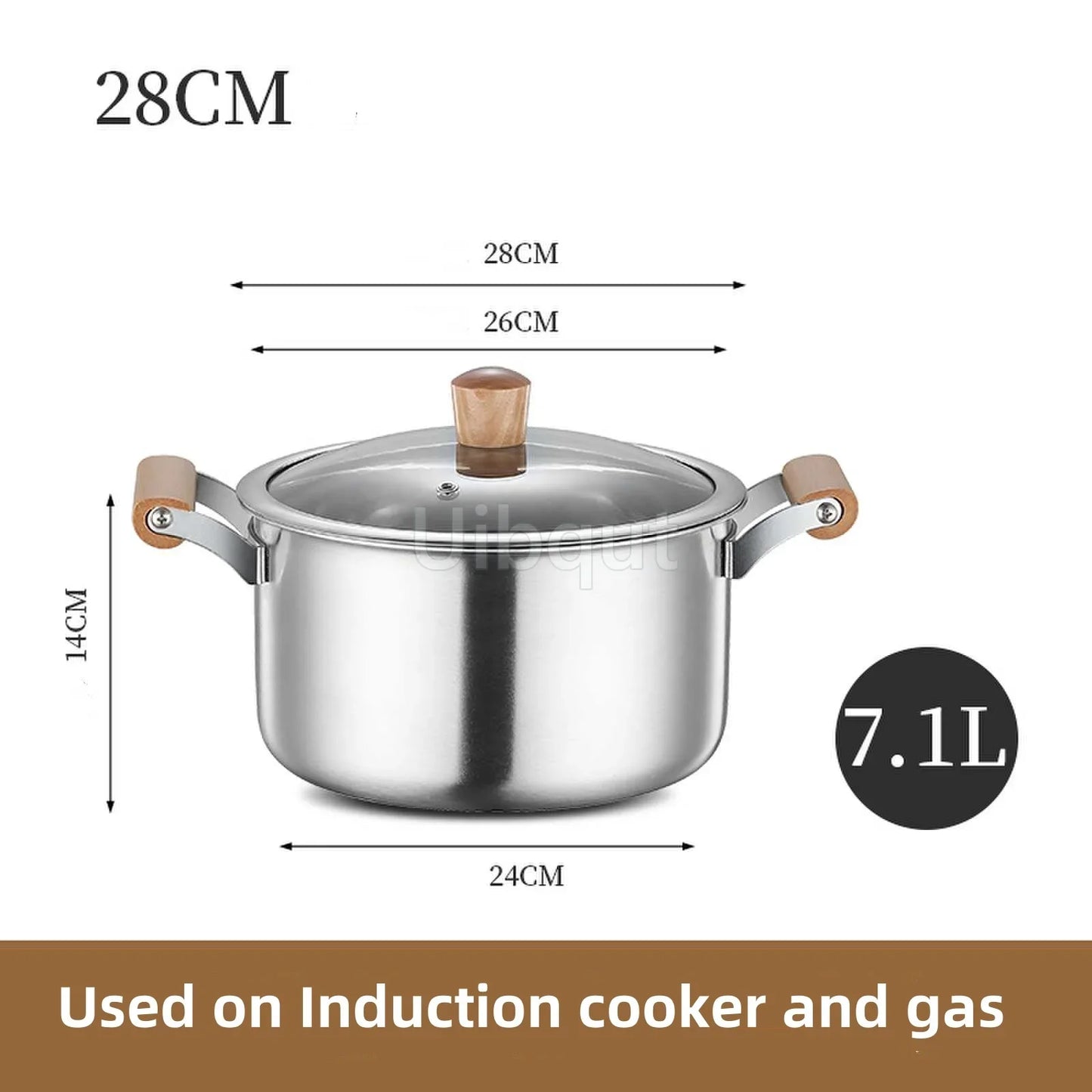 Stainless Steel Double Bottom Soup Pot Nonmagnetic Cooking Multi purpose Cookware Non stick Pan Gas cooker