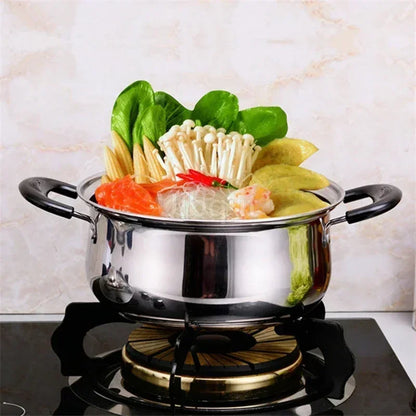 Stainless Steel Double Bottom Soup Pot Nonmagnetic Cooking Multi purpose Cookware Non stick Pan Gas cooker