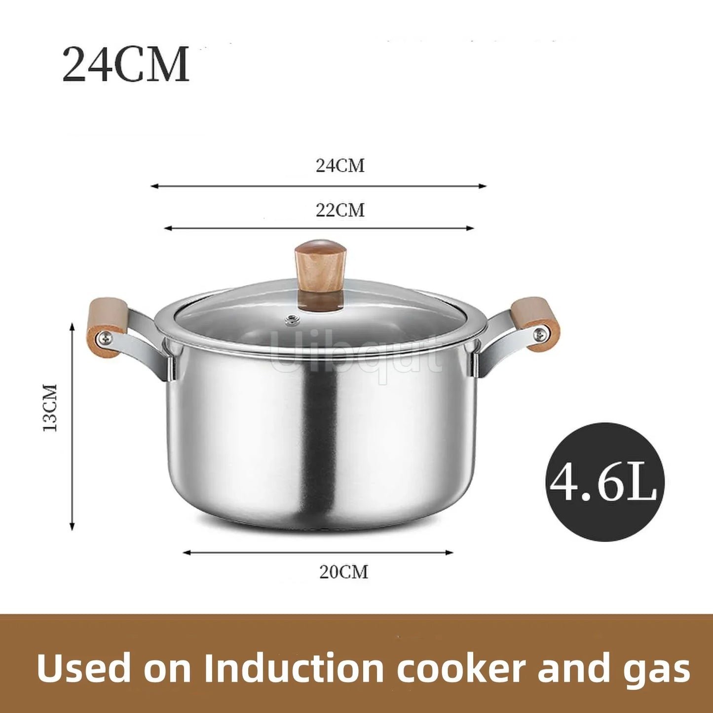Stainless Steel Double Bottom Soup Pot Nonmagnetic Cooking Multi purpose Cookware Non stick Pan Gas cooker