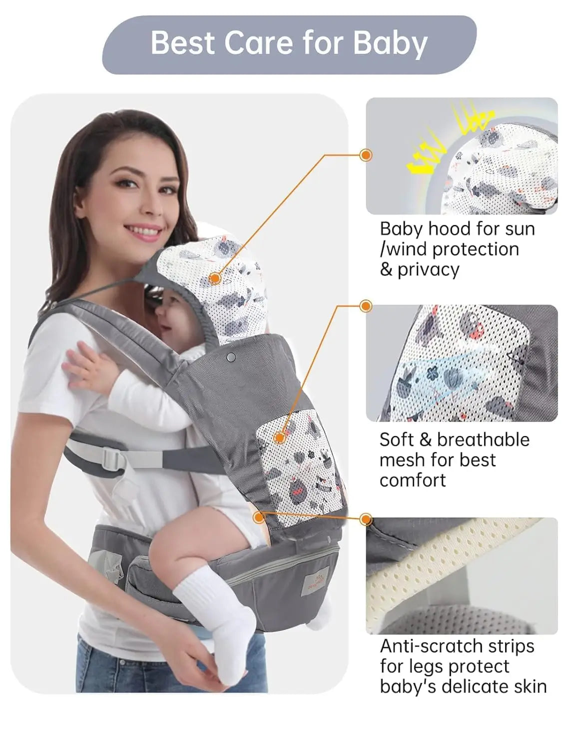 Baby Carrier With Hood Newborn to Toddler