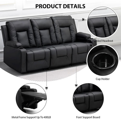 Recliner Chair Set, Leather Recliner Living Room Furniture Sets, Recliner Sofa Loveseat