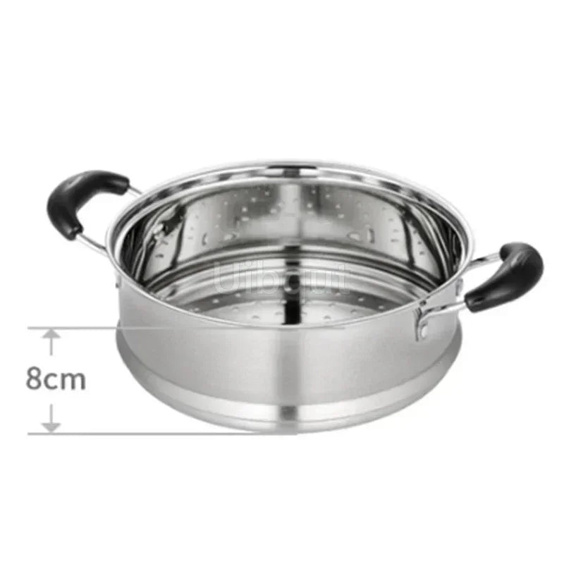 Stainless Steel Double Bottom Soup Pot Nonmagnetic Cooking Multi purpose Cookware Non stick Pan Gas cooker