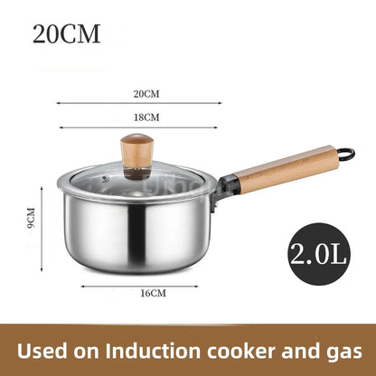 Stainless Steel Double Bottom Soup Pot Nonmagnetic Cooking Multi purpose Cookware Non stick Pan Gas cooker