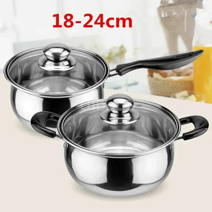 Stainless Steel Double Bottom Soup Pot Nonmagnetic Cooking Multi purpose Cookware Non stick Pan Gas cooker