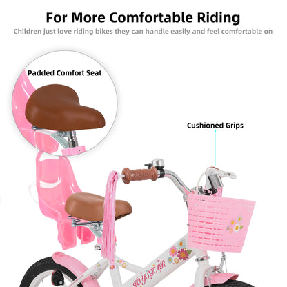 JOYSTAR Kids Bike for Ages 2-7 Years, Girls Bikes with Doll Seat & Streamers