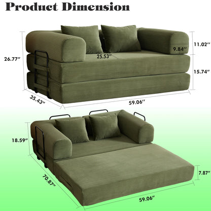 Convertible Floor Sofa Bed Foldable Compressed Loveseat