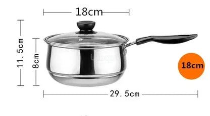 Stainless Steel Double Bottom Soup Pot Nonmagnetic Cooking Multi purpose Cookware Non stick Pan Gas cooker